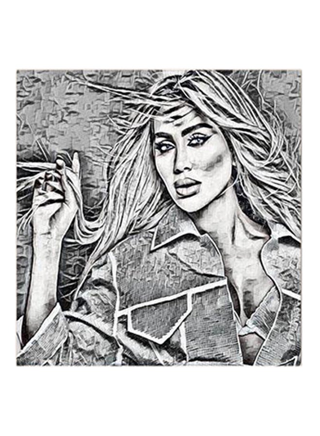 RYN Maya Diab MDF Wall Art Grey/White/Black - Image 1
