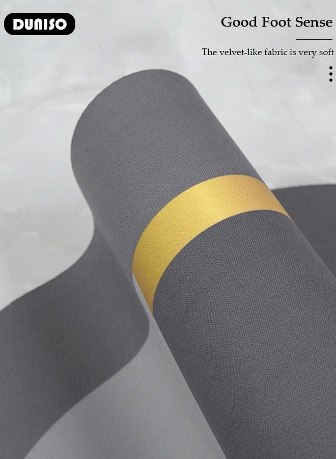 DUNISO Diatom Mud Bath Mat Set Bathroom Kitchen Rug Mat Extra Soft and Absorbent Bath Rugs Non-Slip Quick Drying Floor Bath Tub Mat for Bathroom Floor Tub and Shower 50*80CM+50*160CM - Image 4