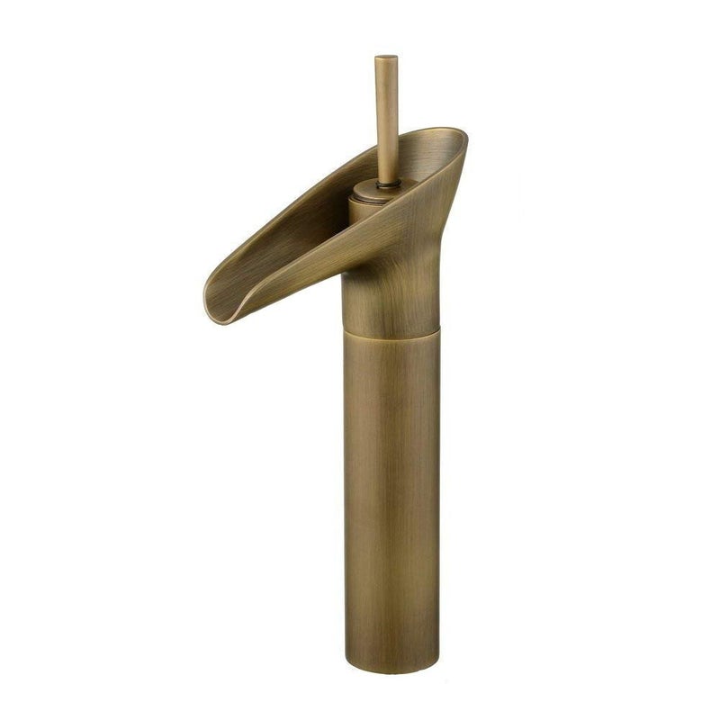 Hiendure® Single lever mixer tap, facet, lavatory facet, waterfall, single-lever mixer for bathroom washbasin (high) - Image 1