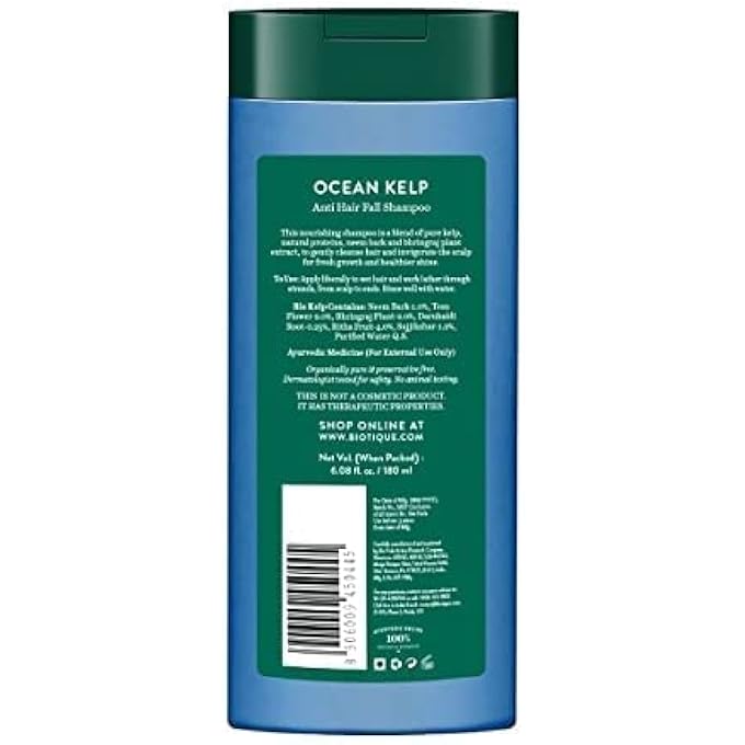 Biotique BIO KELP PROTEIN SHAMPOO FOR FALLING HAIR INTENSIVE HAIR REGROWTH TREATMENT, 180ML, MULTI - Image 2