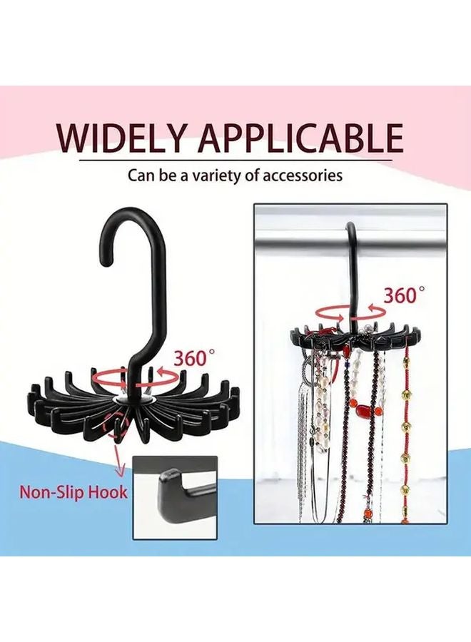 White Rotating 20 Claw Tie Rack Belt Scarf Hanger Closet Organizer Space Saver - Image 5