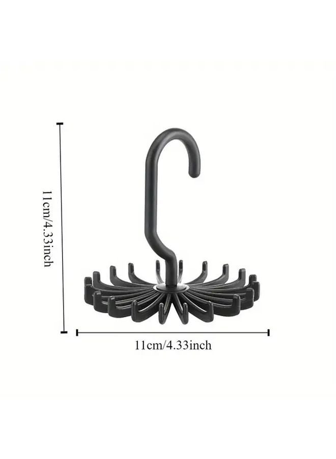 White Rotating 20 Claw Tie Rack Belt Scarf Hanger Closet Organizer Space Saver - Image 4
