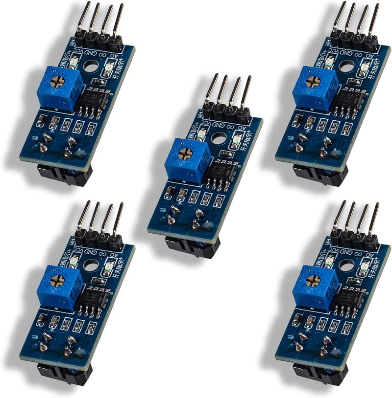 ALMOCN 5Pcs TCRT5000 Infrared Reflective Sensor Modules, TCRT5000 Infrared Reflective Photoelectric Switch IR Tracking Sensor Module Obstacle Avoidance Barrier Line Track - Image 1