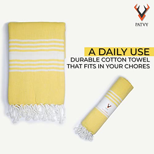 PATVY Cotton Bath Towel (Pack Of 1, Yellow), 152.4 Centimeters, 75 Centimeters, 90 TC - Image 4