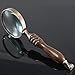 Meichoon Handheld Wood Magnifying Glass 10X Classical Nostalgic Retro Style Magnifier Ebony Handle The Elder Reading Aid ToolUC32 - Image 4