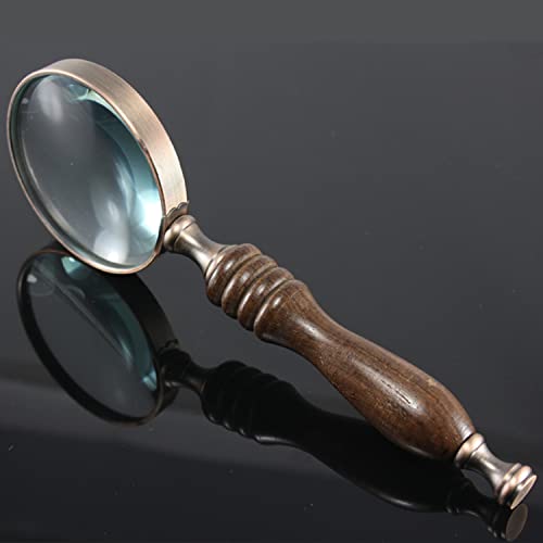 Meichoon Handheld Wood Magnifying Glass 10X Classical Nostalgic Retro Style Magnifier Ebony Handle The Elder Reading Aid ToolUC32 - Image 5