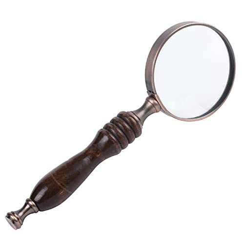 Meichoon Handheld Wood Magnifying Glass 10X Classical Nostalgic Retro Style Magnifier Ebony Handle The Elder Reading Aid ToolUC32 - Image 2