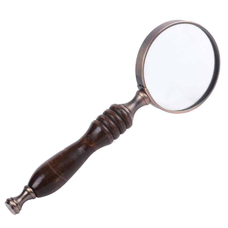 Meichoon Handheld Wood Magnifying Glass 10X Classical Nostalgic Retro Style Magnifier Ebony Handle The Elder Reading Aid ToolUC32 - Image 3
