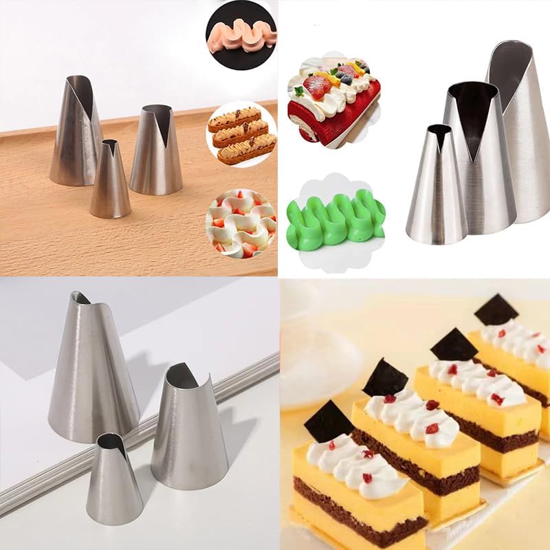 MDLJG cake piping tips, Russian Piping Tips Set,V-shaped Wave Nozzles Piping Kit - DIY Icing Nozzle Tool for Cupcakes (V-shape) - Image 3