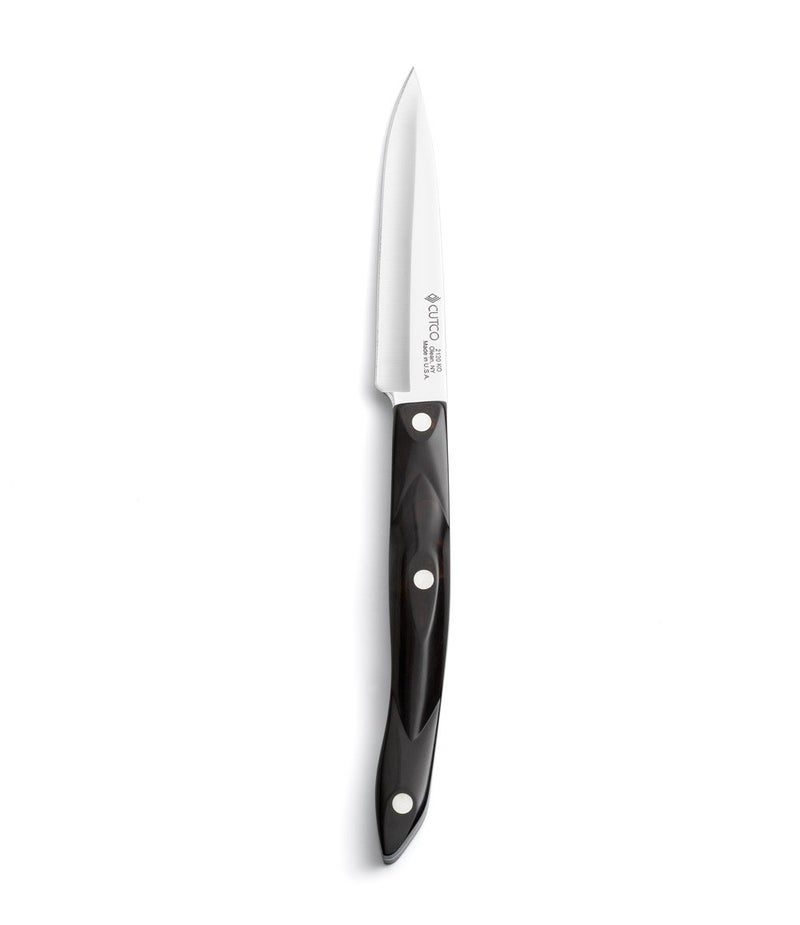 NEW Model 2120 Paring Knives with 4â€ High Carbon Stainless Straight Edge (SE) blades and 5.5â€ classic dark brown 'Diamond' handles.