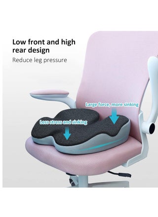 Seat Cushion, Non-Slip Chair Cushion with Memory Foam, Tailbone Cushions for Pressure Relief, Computer & Car Seat Cushion (Black) - view 3