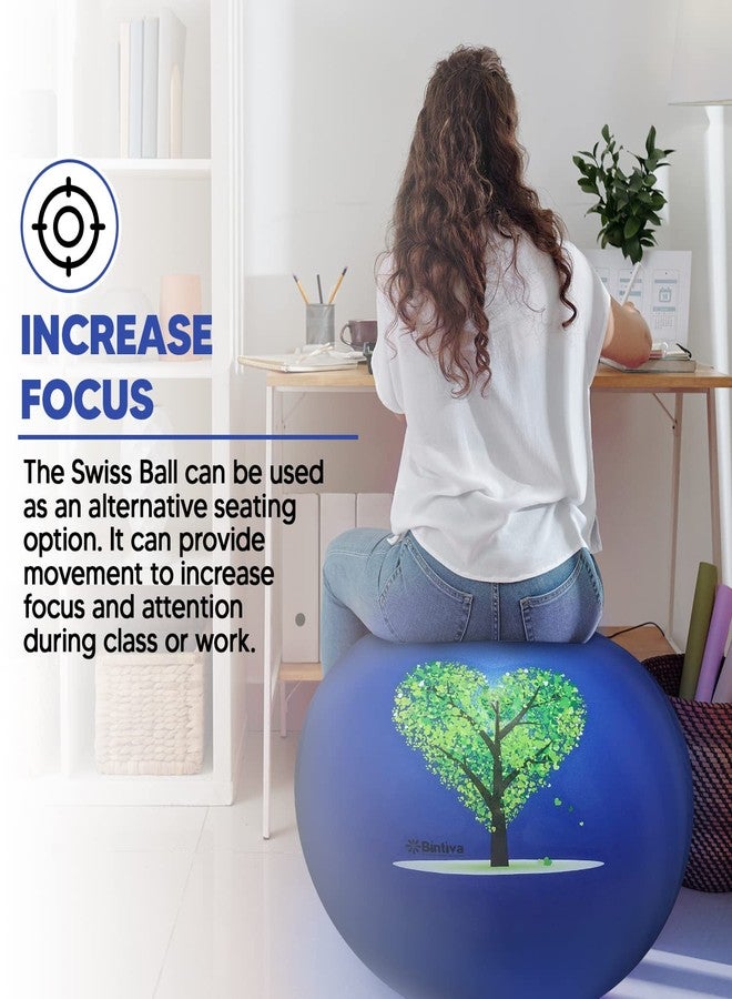 bintiva Pregnancy Ball, Yoga Ball Chair & Birthing Ball, Maximum Stability - Exercise Ball Chair, Swiss Stability for Sitting at Desk, Office, Home - Image 3