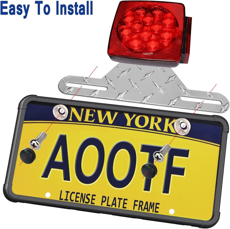 Aootf Aluminum Trailer License Plate Bracket Holder with Silicone Frame - Image 5