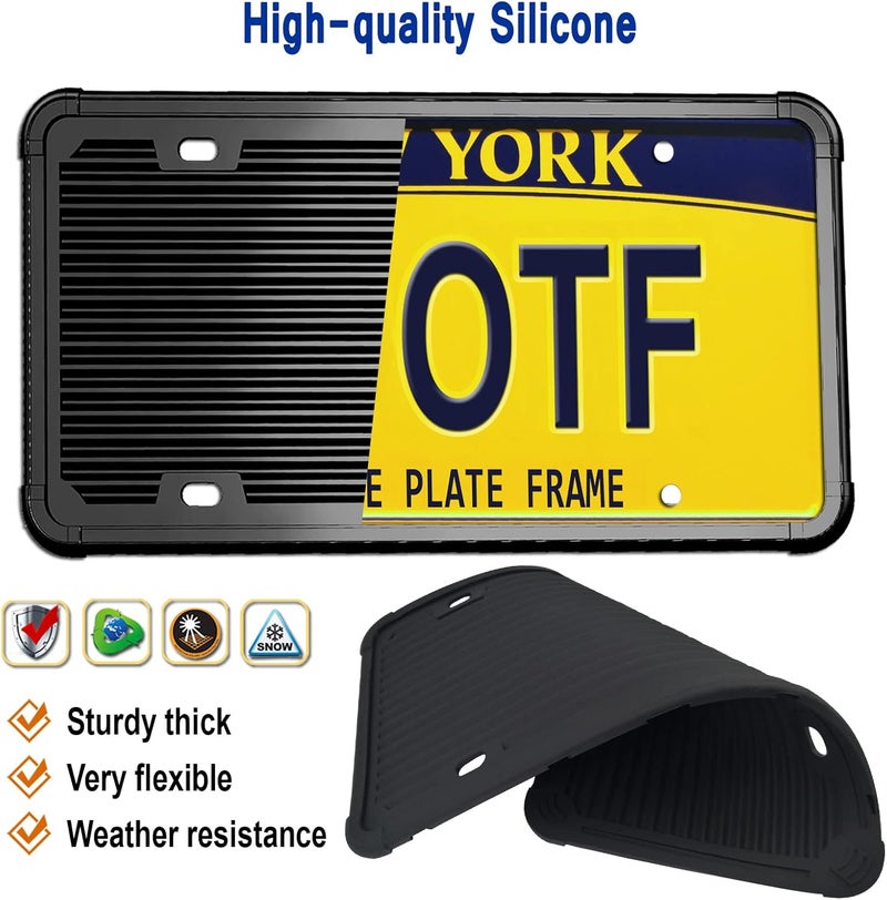 Aootf Aluminum Trailer License Plate Bracket Holder with Silicone Frame - Image 3