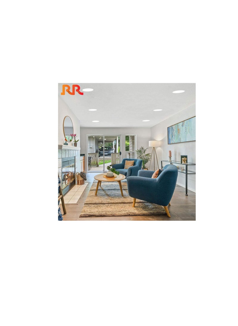 ار ار RR الإضاءة LED أضواء لأسفل السقف COB مخفية ، 230VAC داخلي دائري موفر للطاقة 80 لومن / لكل وات ، ضوء خافت بدون الأشعة فوق البنفسجية | مناسب لتناول الطعام في المنزل والمعيشة والمكتب (أبيض دافئ 2700 كلفن  - Image 2