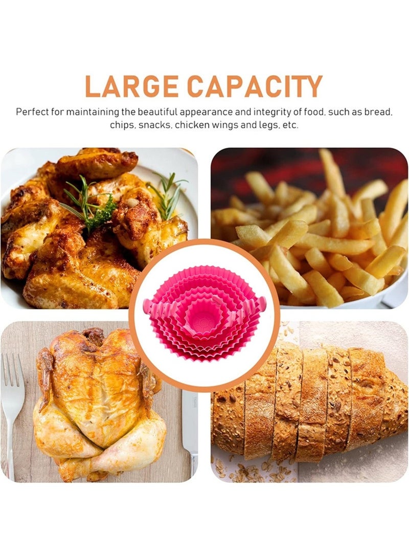 Mmmon 6 Pcs Silicone air fryer Pan, Reusable Heat Resistant Food Safe Silicone Bowl for Air Fryer, Pink - Image 2