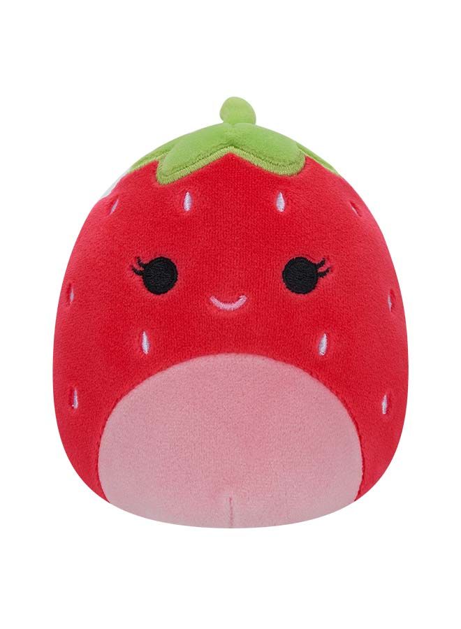 5 inch Flip-A-Mallows Scarlett Red Strawberry/Amelie Strawberry Milk w Straw , Officially Licensed Kellytoy Plush Toy, Colorful Soft Toy, Gift for Kids, Girls & Boys Washable Squishy Stuff Toy Multicolor All Age