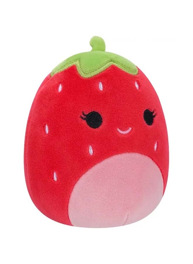 5 inch Flip-A-Mallows Scarlett Red Strawberry/Amelie Strawberry Milk w Straw , Officially Licensed Kellytoy Plush Toy, Colorful Soft Toy, Gift for Kids, Girls & Boys Washable Squishy Stuff Toy Multicolor All Age