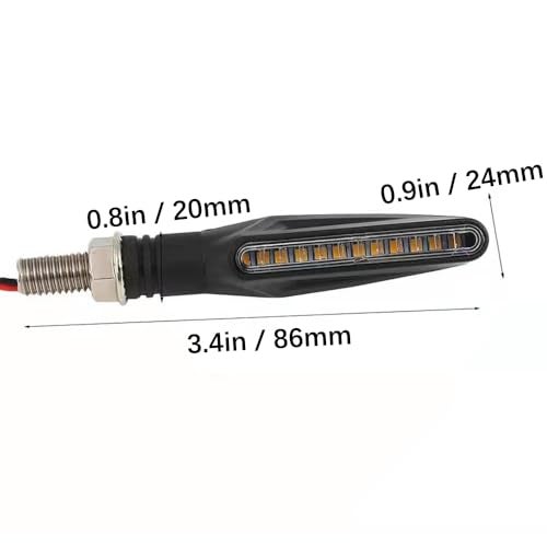 Kardne 4 Pcs Motorcycle LED Turn Signals, Front + Rear Blinkers Indicator Turn Signal Amber Flowing Sequential Universal Lamp, 12V Motorcycle Turn Signal Light - Image 2