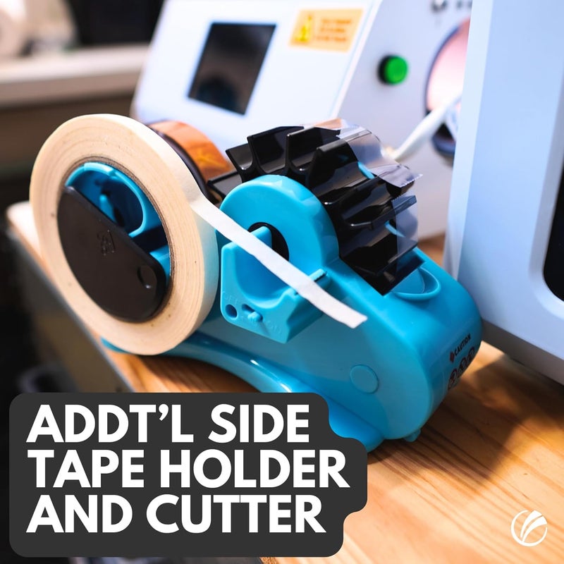 echomerx Original Tape Dispenser Multi-Roll - Pre-Cut Sublimation Heat Resistant, Cricut, Transfer, Thermal, Press, Thin Double-Sided & Scotch Tapes, 1" & 3" Large Core, Blue - Image 3