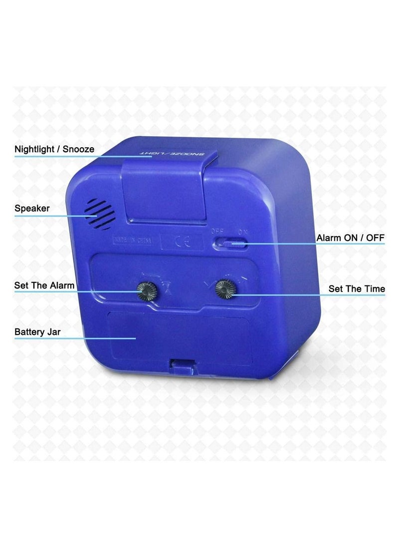 SYOSI - Silent Alarm Clock Bedside Clock Without Clicking Sound Battery Powered Bedside Clock Travel Alarm Clock Basic Bedroom Clock - Image 1