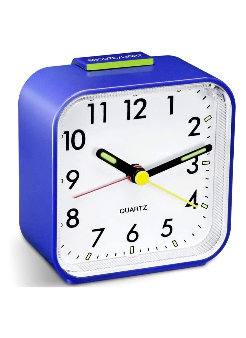 SYOSI - Silent Alarm Clock Bedside Clock Without Clicking Sound Battery Powered Bedside Clock Travel Alarm Clock Basic Bedroom Clock - Image 1