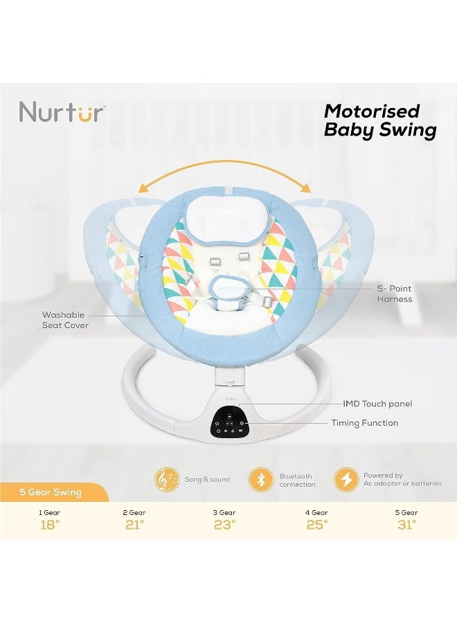 SUPAAR Baby Swings for Infants, Portable Bluetooth Enabled Baby Rocker - Image 3