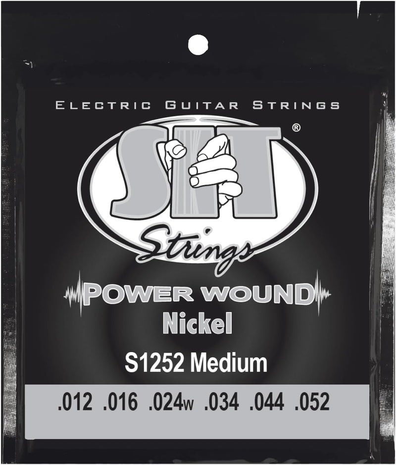 Power Wound Nickel Electric Guitar Strings (S.I.T.), Medium 12-52, S1252