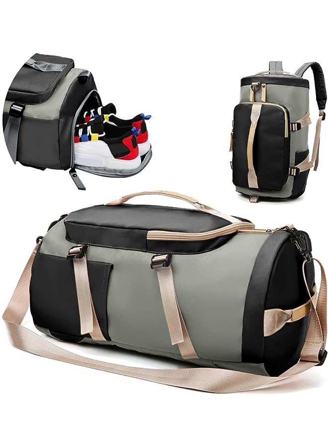 vesus Capacity Sports Gym Bag, Sports Gym Bag with Shoes Compartment & Wet Pocket, Sports Gym Bag for Men & Women, Multi-Occasion Application of Sports Bag (Gray-black) - Image 1