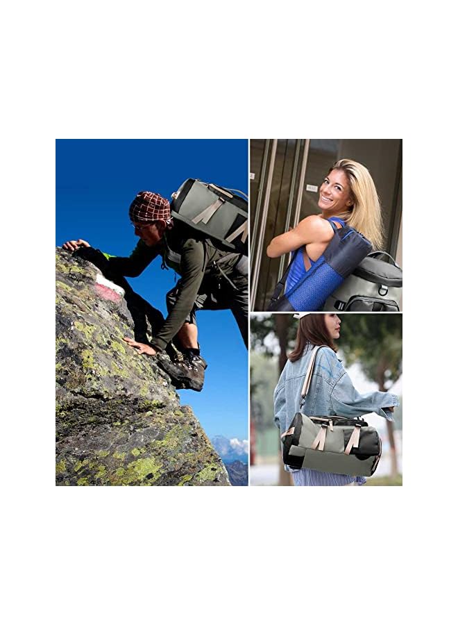 vesus Capacity Sports Gym Bag, Sports Gym Bag with Shoes Compartment & Wet Pocket, Sports Gym Bag for Men & Women, Multi-Occasion Application of Sports Bag (Gray-black) - Image 3