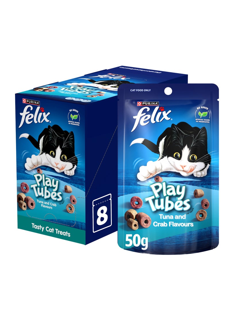 Purina Felix Felix Playtubes Tuna And Crab Treats 8 x 50g  - Image 1