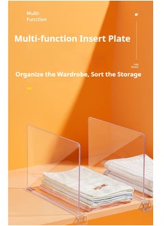 JiFENG 2PCS Acrylic Transparent Bookshelf Divider for Storing Hats, Bags, Partition Boards, Wardrobe Layered Storage Artifact  - Image 2