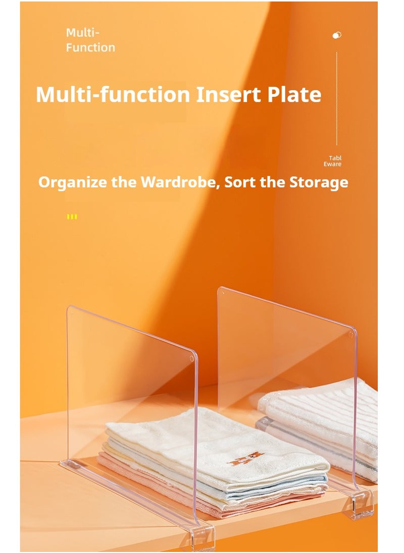 JiFENG - 2PCS Acrylic Transparent Bookshelf Divider for Storing Hats, Bags, Partition Boards, Wardrobe Layered Storage Artifact - Image 1