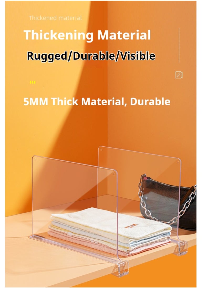 JiFENG - 2PCS Acrylic Transparent Bookshelf Divider for Storing Hats, Bags, Partition Boards, Wardrobe Layered Storage Artifact - Image 1