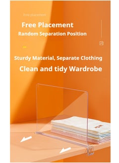 JiFENG 2PCS Acrylic Transparent Bookshelf Divider for Storing Hats, Bags, Partition Boards, Wardrobe Layered Storage Artifact  - Image 3