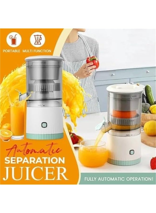 Automatic Separation Juicer Machine, Rechargeable Pure Juicers for Vegetables and Fruits With USB Cable, Easy to Clean Portable Electric Juicer for Oranges and Lemons, Citrus, Grapefruit (Green, 3.7  - Image 2