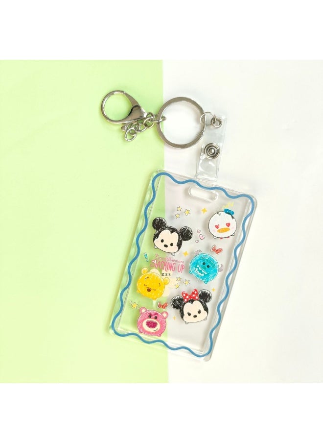 NIBEMINENT 1 - Piece Disney Kpop Photo Card Holder Pendant Key Chain ID Badge Holder ID Card Holder Photo Card Protector for School ID Office ID Access Card for Women Girls 