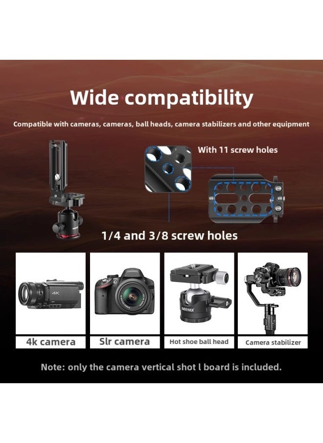 NEEWER/Newer LB-NA1 Camera Universal Metal L-Plate L-Type Vertical Shot Quick-fit Plate Suitable For Tripod Head-Color:Universal Camera Vertical Shot L Board Orange (category I)