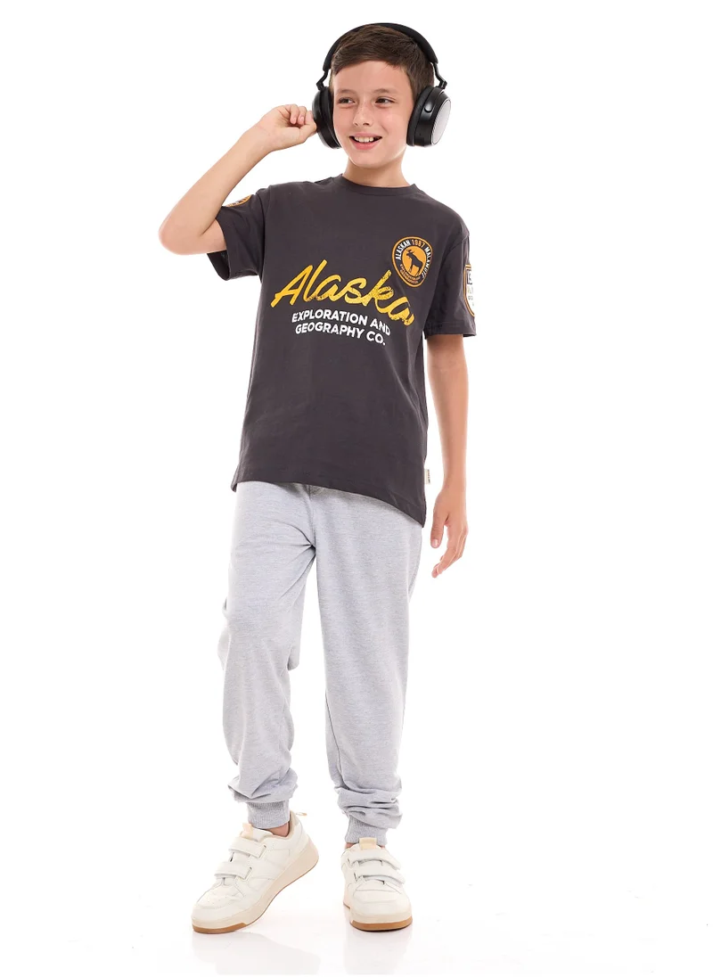 victor and jane Boys' 2-Piece 100% Cotton T-Shirt & Jogger Set (6-12Y)