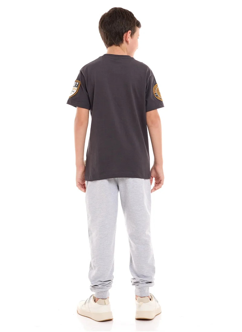 victor and jane Boys' 2-Piece 100% Cotton T-Shirt & Jogger Set (6-12Y)