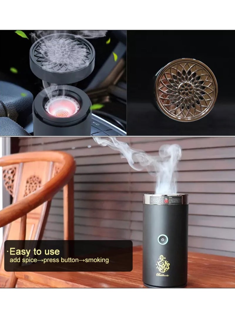 Bukhoor USB Type-C Power Rechargeable Incense Burner Black  - Image 3