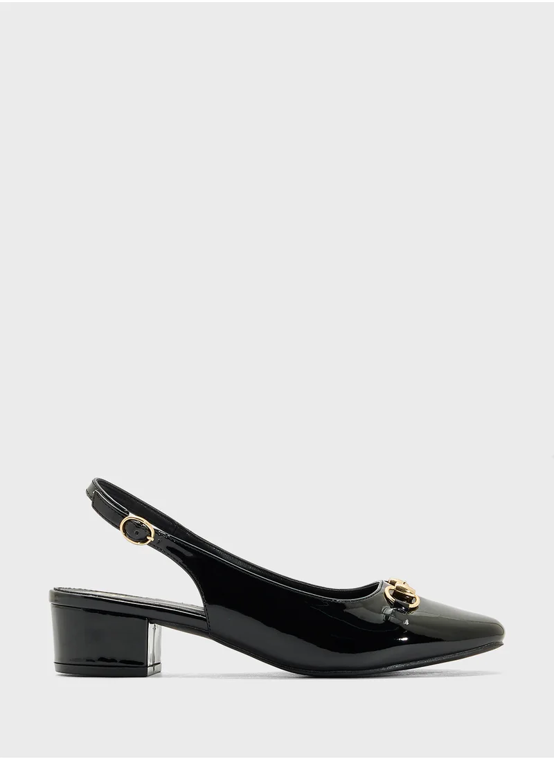 ELLA Block Heeled Slingback  Pump