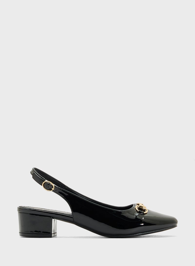 Block Heeled Slingback  Pump