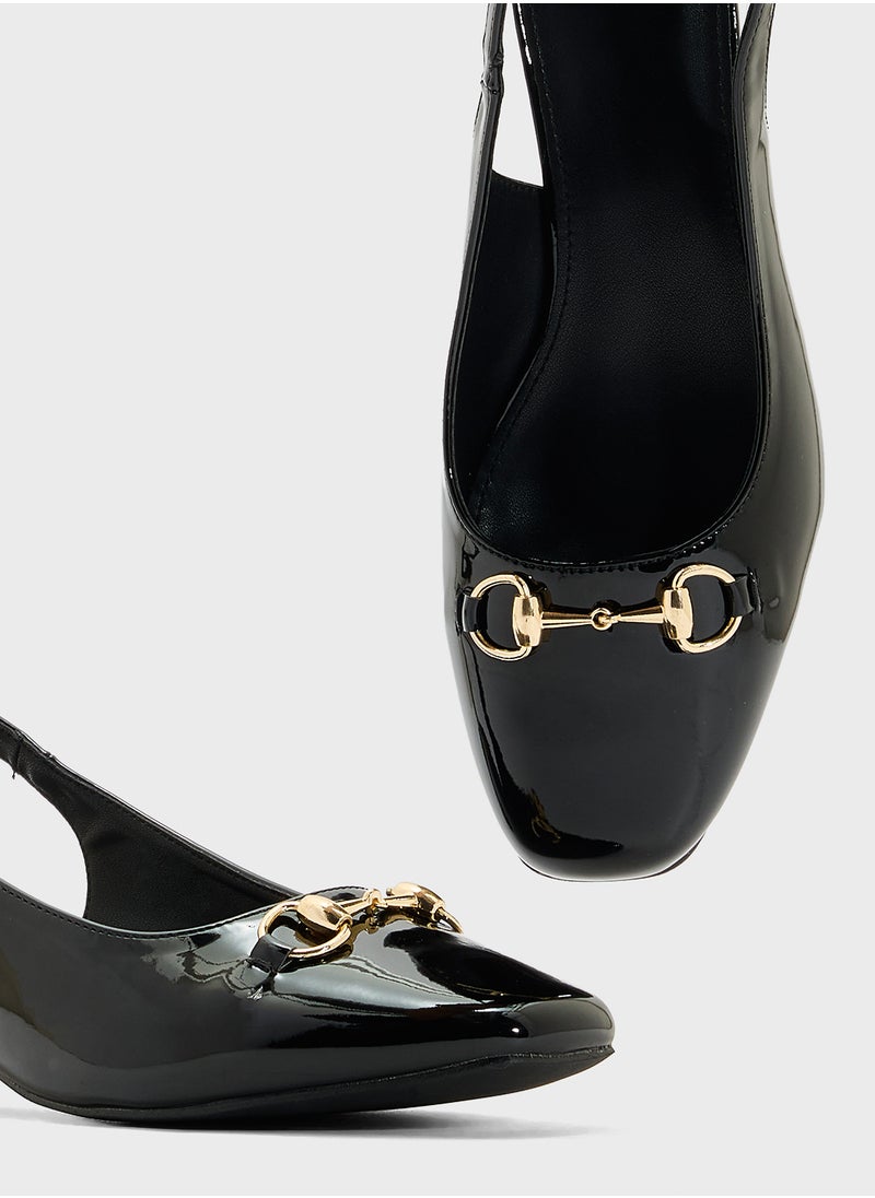 Block Heeled Slingback  Pump