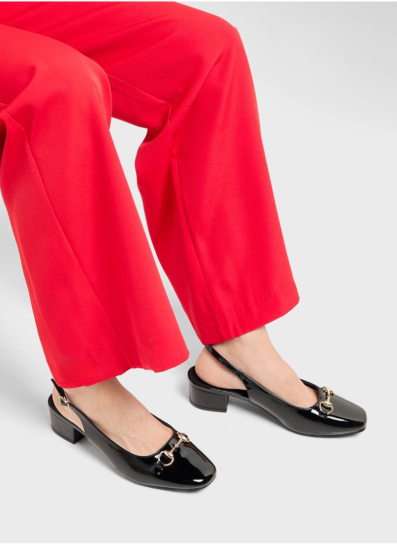 Block Heeled Slingback  Pump