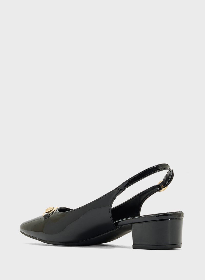 Block Heeled Slingback  Pump