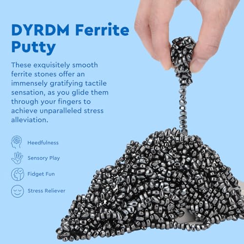 DYRDM 1000 Original Ferrite Putty Black Sensory Stones Adult Fidget Stress Relief Desk Office Item Ferrite Stones Stocking Stuffers Gifts - Image 5