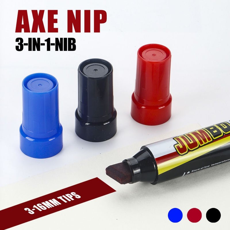 Blue Large Head Oil Based Flat Tip Permanent Marker Waterproof Durable Quick Drying 3 To 16 Mm Wide Tip Marking Pen - Image 5