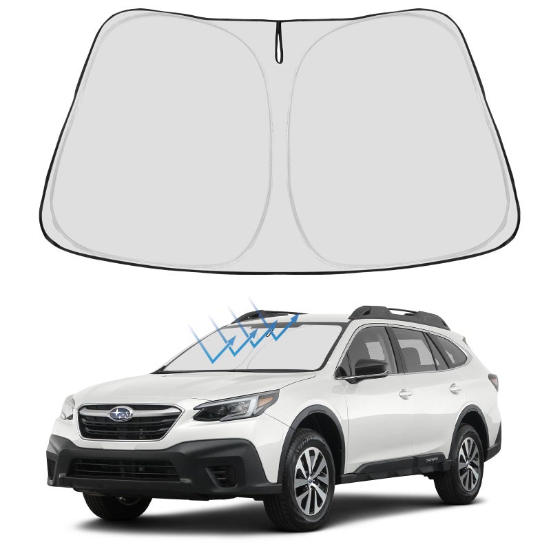 Proadsy Windshield Sun Shade for Subaru Outback 20202024 2025 4Layer Foldable Front Sunshade Protector Sun Visor Blocks UV Rays Keep Car Cooler