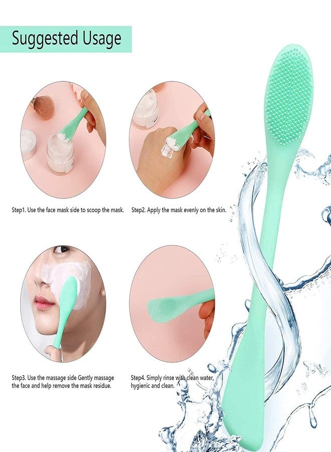 KD ZONE 2-in-1 Dual-Ended Silicone Face Mask Brush & Facial Cleansing Scrubber | Soft Spatula for Hygienic Mask Application & Exfoliating Pore Cleaner | Travel-Friendly Skincare Tool (Pack of 2) - Image 3